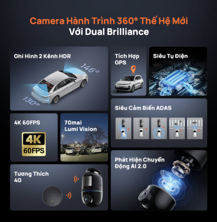 Camera hành trình 70mai 4K Omni X800