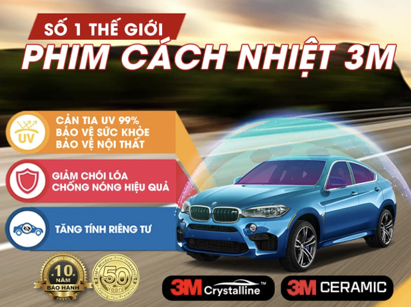 Dán phim cách nhiệt 3M tại Hoàng Thịnh Auto